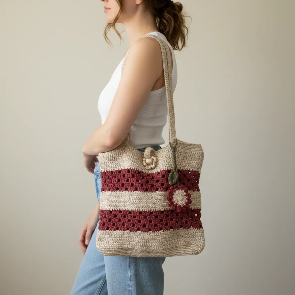 Red Lines Bag - On Model